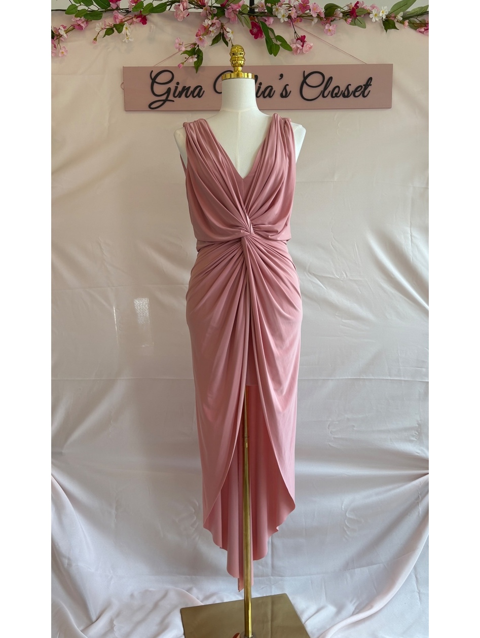 Misa Los Angeles Leza Sleeveless Front Knot Maxi Dress In Dusty Rose, Size Xs